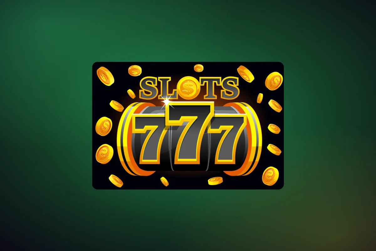 Three gold 7s on slot reels