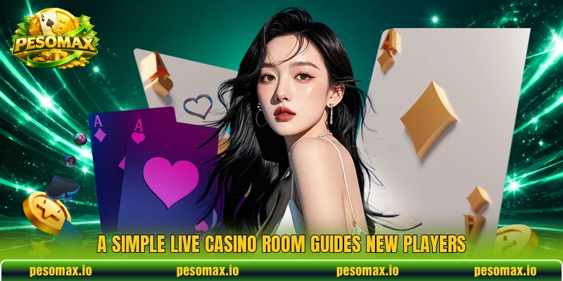A simple live casino room guides new players