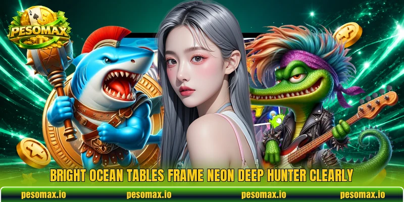 Bright ocean tables frame Neon Deep Hunter clearly