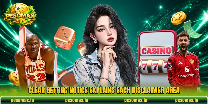 Clear betting notice explains each disclaimer area Clear betting notice explains each disclaimer area