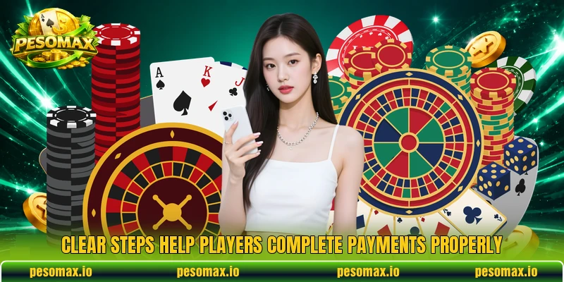 Clear steps help players complete payments properly