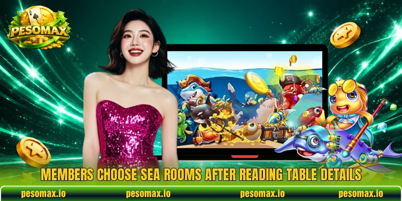 Members choose sea rooms after reading table details Members choose sea rooms after reading table details