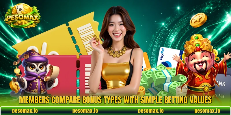 Members compare bonus types with simple betting values Members compare bonus types with simple betting values