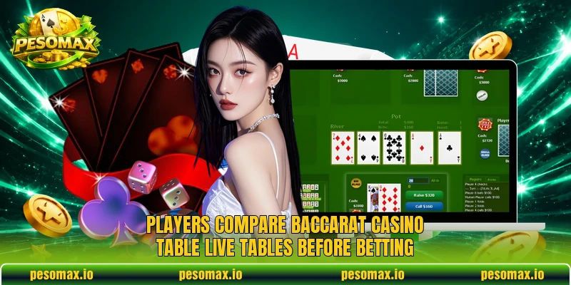 Players compare Baccarat Casino Table Live tables before betting