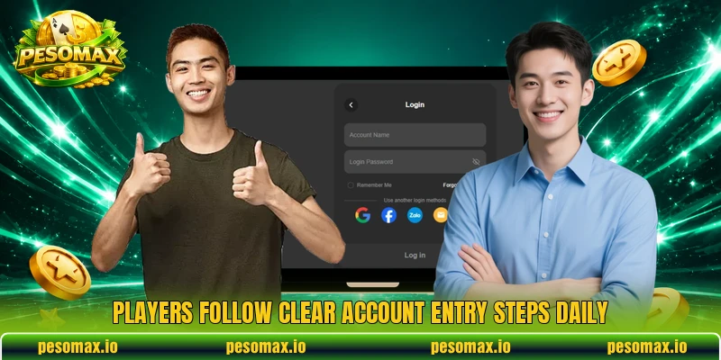 Players follow clear account entry steps daily Players follow clear account entry steps daily