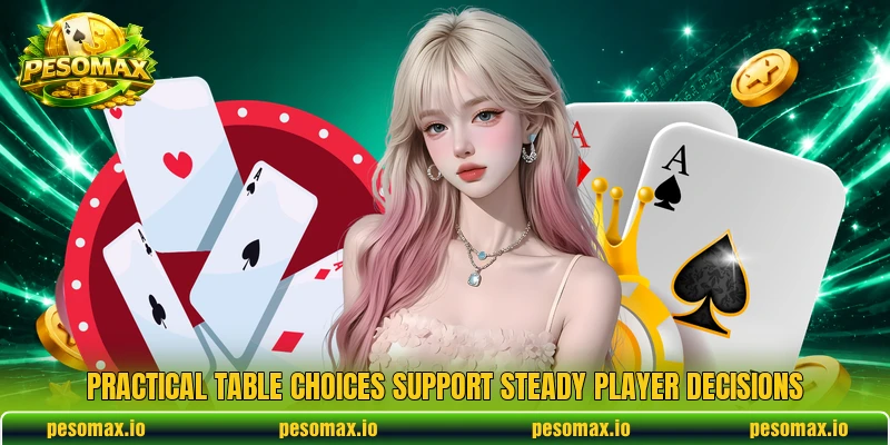 Practical table choices support steady player decisions Practical table choices support steady player decisions