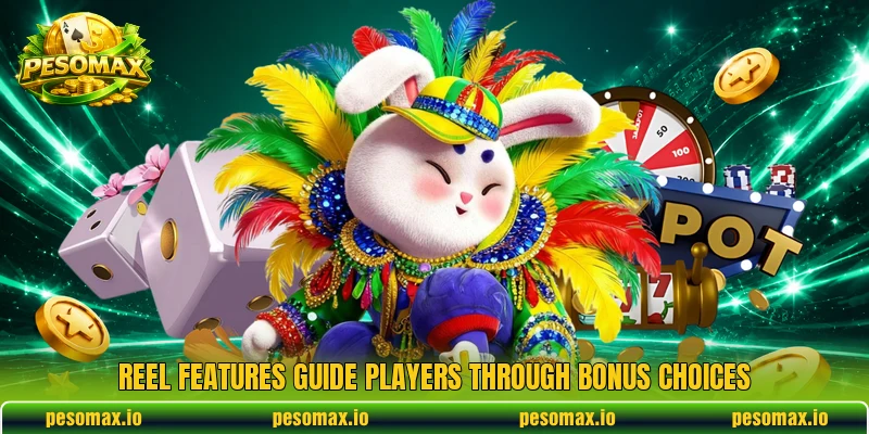 Reel features guide players through bonus choices Reel features guide players through bonus choices