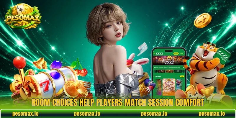 Room choices help players match session comfort