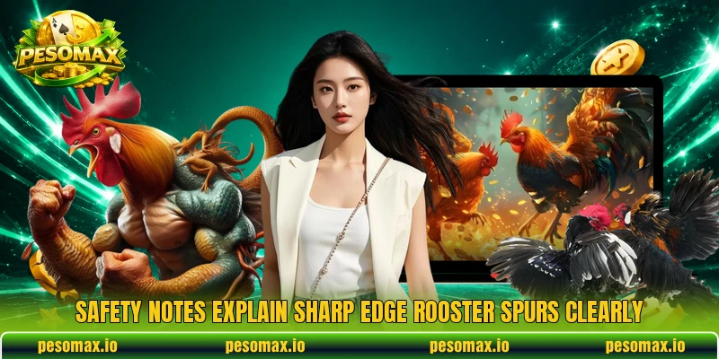 Safety notes explain sharp edge rooster spurs clearly