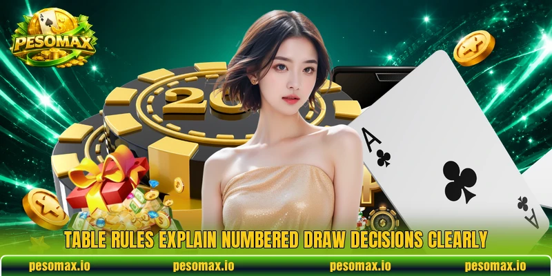 Table rules explain numbered draw decisions clearly Table rules explain numbered draw decisions clearly