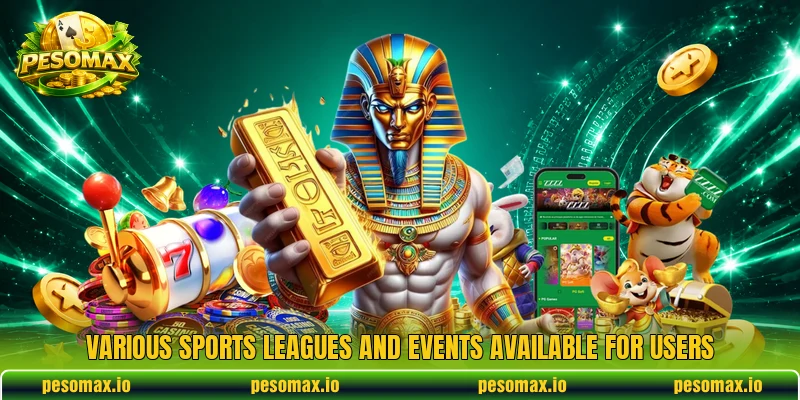 Various sports leagues and events available for users